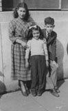 Cousins Rosie, Elsie and Abe, children of Ezra, my mother's brother. (1947)