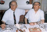 My father, Reuben (right), with his brother Simeon in Sydney. (1974)