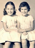 Cousin Gracie's daughters Gail and Janis Solomon in Tulsa, Oklahoma USA. (1961)